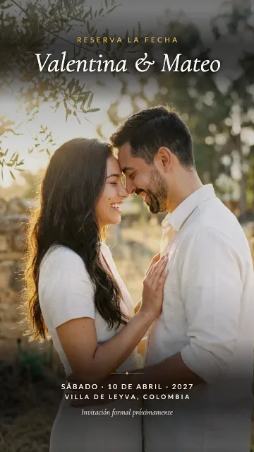 Diseño Foto, con la foto de la pareja a sangre